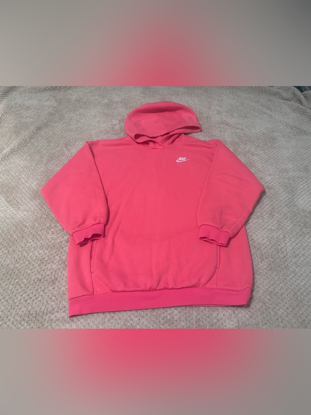 Nike Coral Pink Hoodie with White Swoosh - Picture 2 of 4